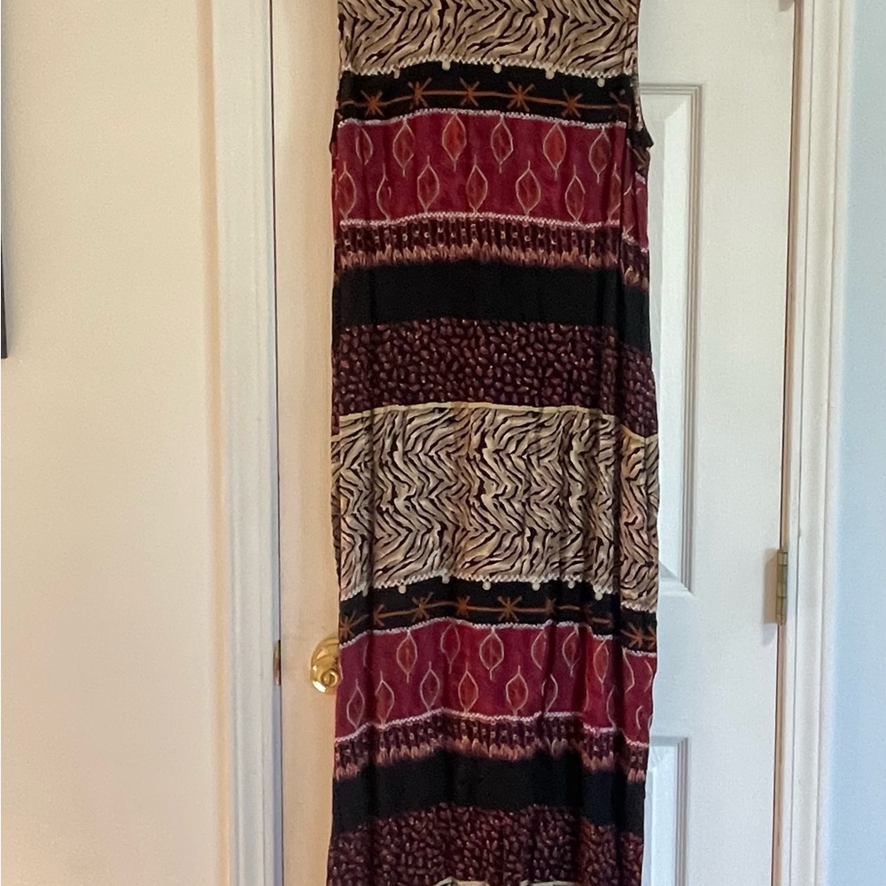 Sheri Martin Red and Black Patterned Dress